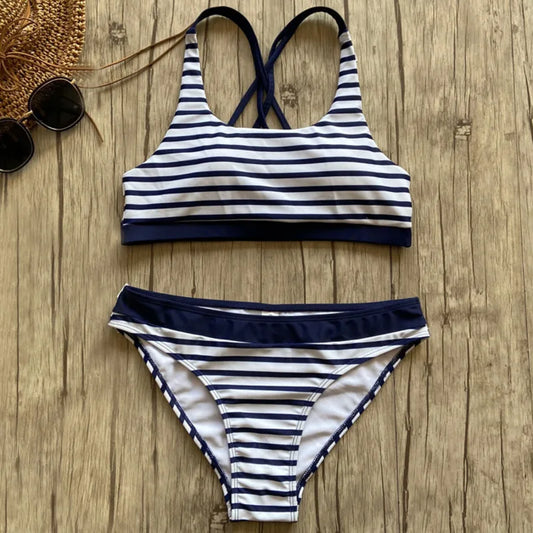 CITSLX Striped Swimsuit Bikinis Push Up Swimwear Women 2024 Beach Wear Swim Suit Brazilian Bikini Set Bathing Suit Girls Swimming Suits