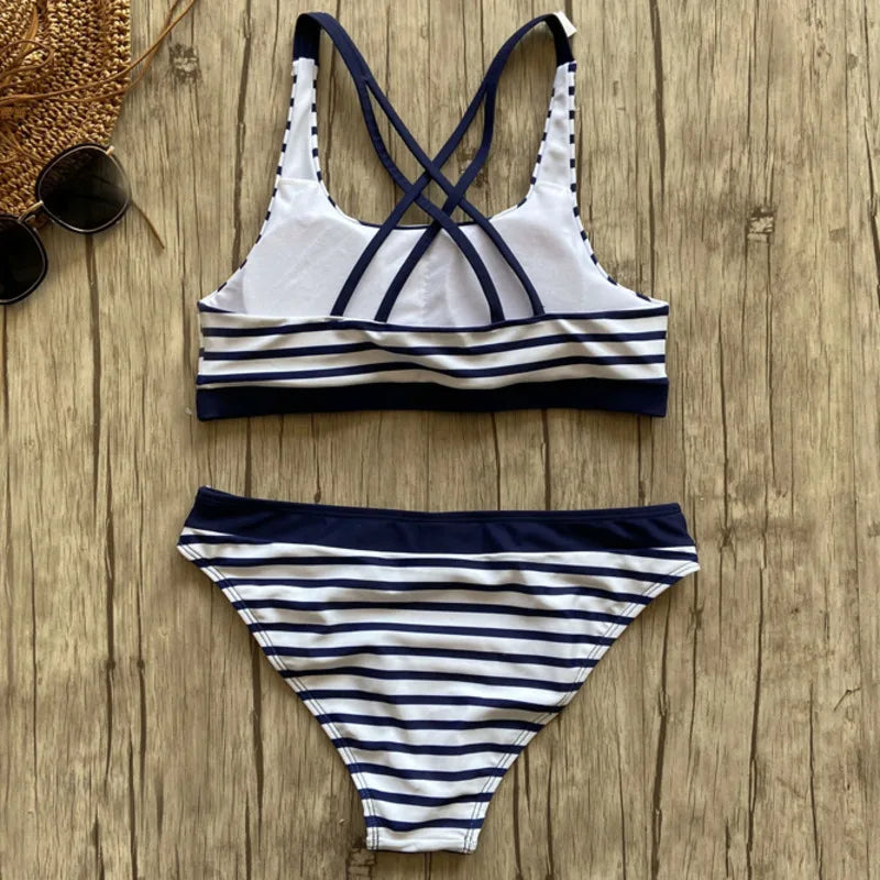 CITSLX Striped Swimsuit Bikinis Push Up Swimwear Women 2024 Beach Wear Swim Suit Brazilian Bikini Set Bathing Suit Girls Swimming Suits