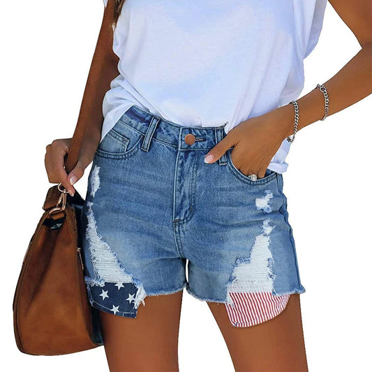 CITSLX Summer New Denim Shorts For Women, high-waisted, Slim, Ripped, Loose, Versatile, Wide-legged, A-line Hot Pants