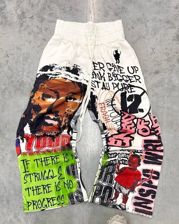 CITSLX Sweatpants Y2K Pants Gothic American Hip Hop Cartoon Graphics Print Baggy Casual Pants Womens Mens Elastic Waist Jogging Pants