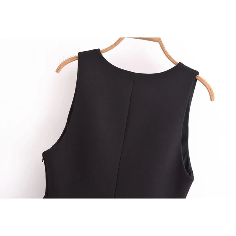 CITSLX TRAF New Elegant Women's Tops Tank Autumn 2025 Chic V-neck Party Tank Tops Women's Street Fashion Youth Joker Tops