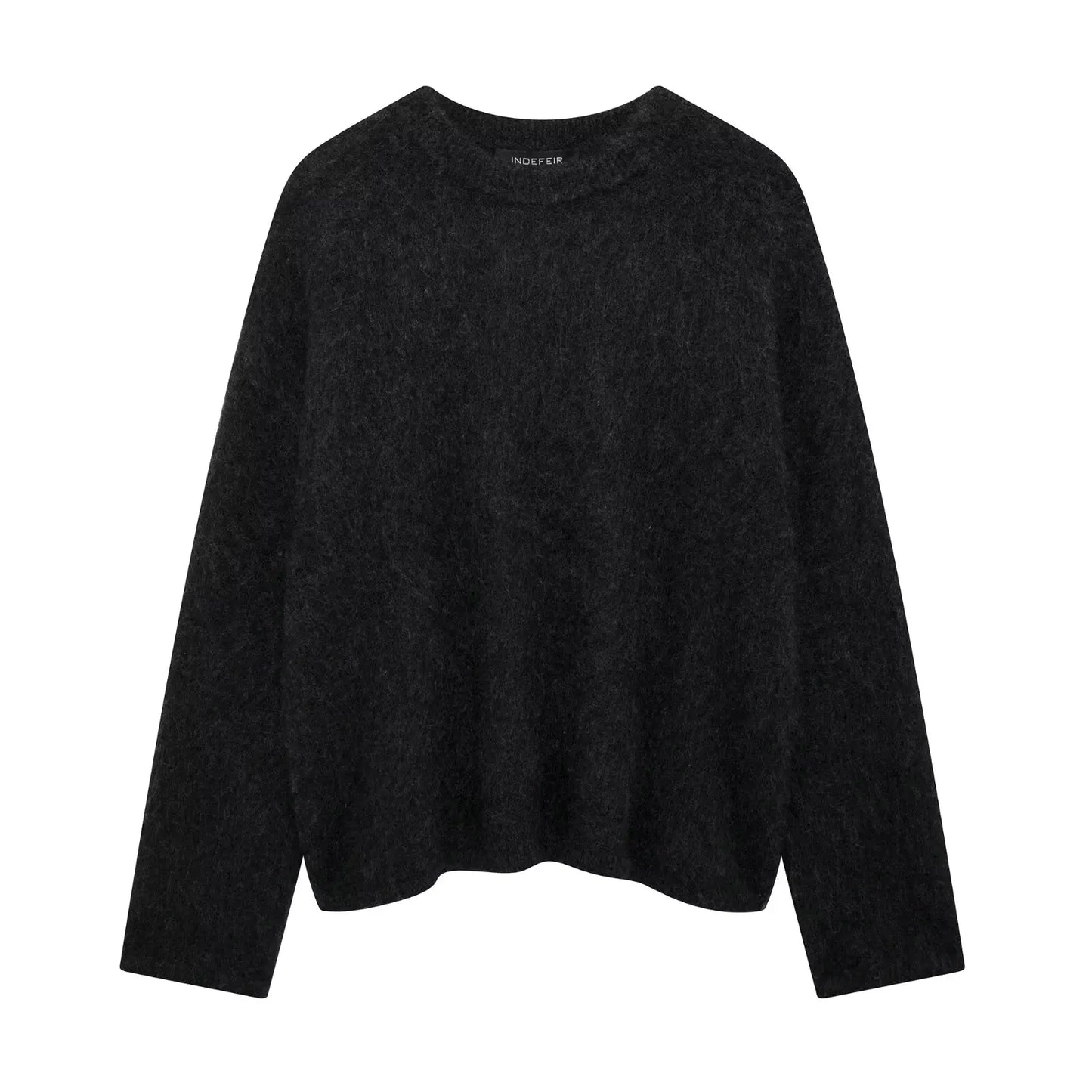 CITSLX TRAFZA Women Elegant Solid O Neck Sweater Loose Casual Long Sleeve Knitted Pullover Sweatshirt Autumn Office Lady Knitwear Top