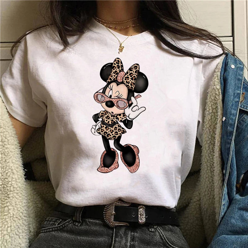 CITSLX Tshirt Mickey 90s Y2k Minnie Mouse Hat Print T-shirt Women Fashion T Shirt Female Clothes Kawaii Disney T Shirt