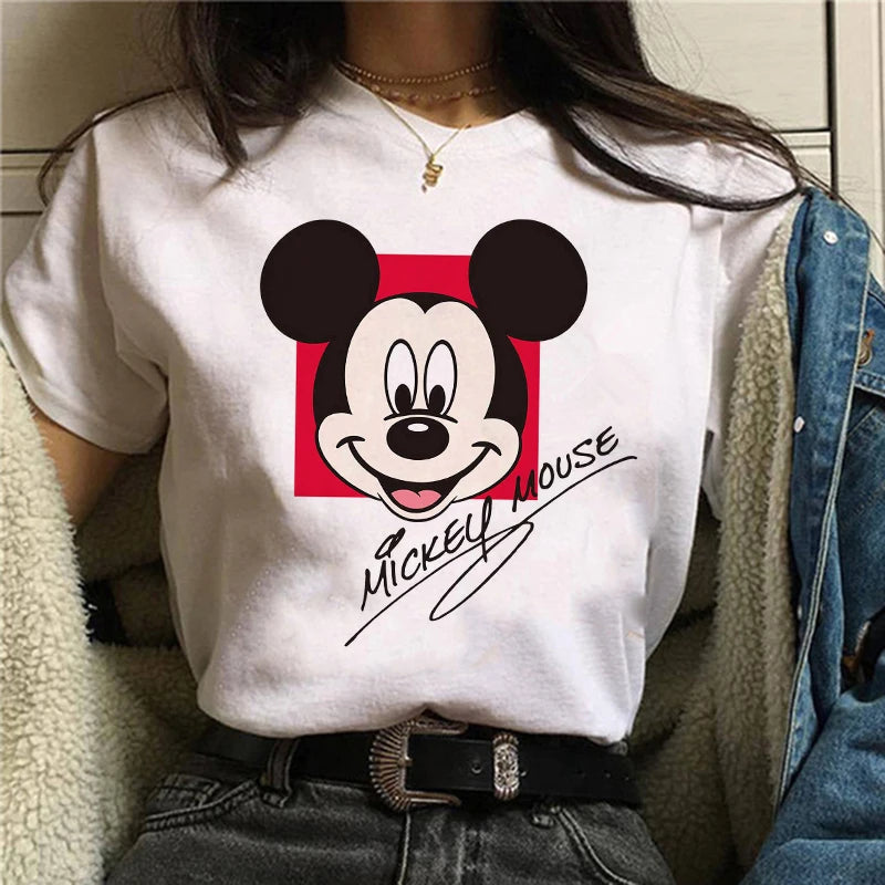 CITSLX Tshirt Mickey 90s Y2k Minnie Mouse Hat Print T-shirt Women Fashion T Shirt Female Clothes Kawaii Disney T Shirt