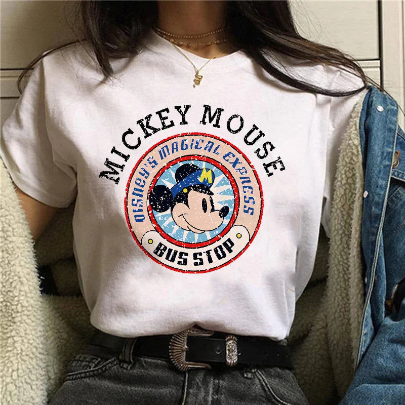 CITSLX Tshirt Mickey 90s Y2k Minnie Mouse Hat Print T-shirt Women Fashion T Shirt Female Clothes Kawaii Disney T Shirt