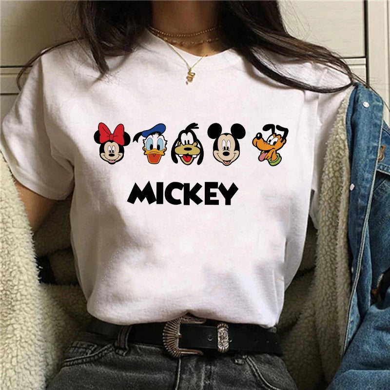 CITSLX Tshirt Mickey 90s Y2k Minnie Mouse Hat Print T-shirt Women Fashion T Shirt Female Clothes Kawaii Disney T Shirt