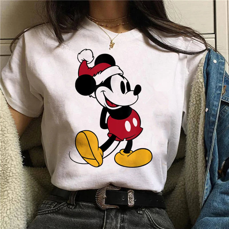 CITSLX Tshirt Mickey 90s Y2k Minnie Mouse Hat Print T-shirt Women Fashion T Shirt Female Clothes Kawaii Disney T Shirt