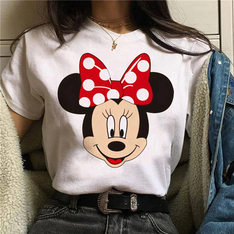 CITSLX Tshirt Mickey 90s Y2k Minnie Mouse Hat Print T-shirt Women Fashion T Shirt Female Clothes Kawaii Disney T Shirt