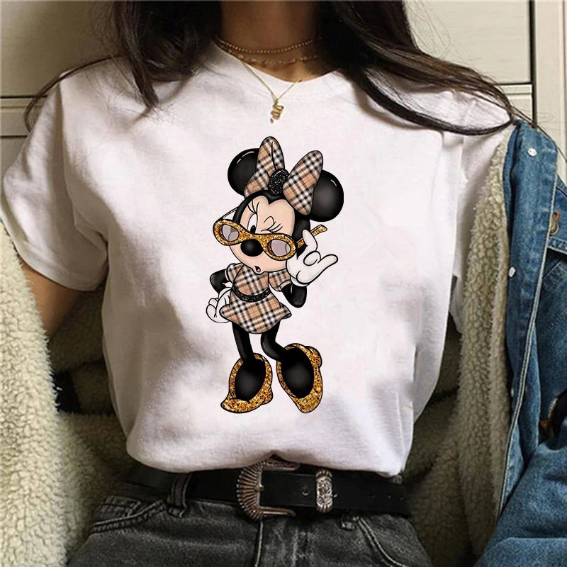 CITSLX Tshirt Mickey 90s Y2k Minnie Mouse Hat Print T-shirt Women Fashion T Shirt Female Clothes Kawaii Disney T Shirt