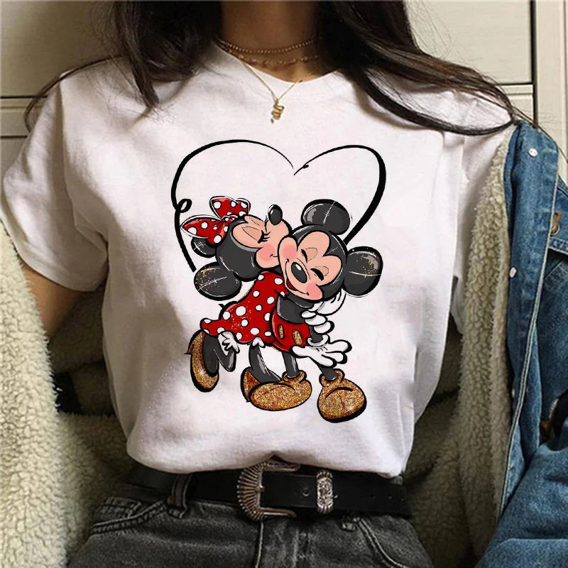 CITSLX Tshirt Mickey 90s Y2k Minnie Mouse Hat Print T-shirt Women Fashion T Shirt Female Clothes Kawaii Disney T Shirt