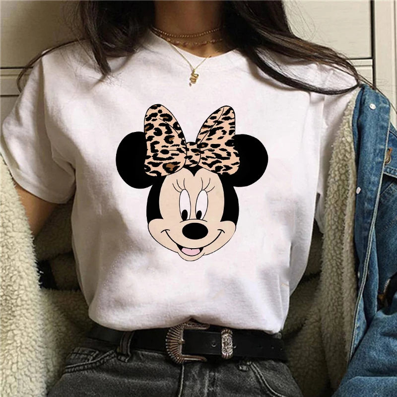 CITSLX Tshirt Mickey 90s Y2k Minnie Mouse Hat Print T-shirt Women Fashion T Shirt Female Clothes Kawaii Disney T Shirt