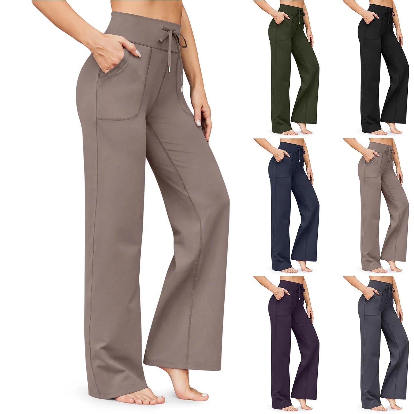 CITSLX Wide Leg Pants For Women Yoga Pants High Waist Sweatpants With Pockets Stretch Pants Comfy Workout Sports Sweatpants