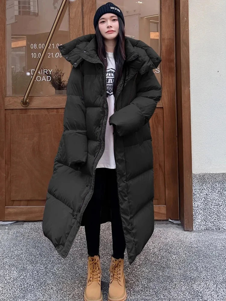 CITSLX Winter Hooded Warm Pink Long Parkas Chaqueta  Korea Cotton Padded Windproof Parcas Overcoat  Casual Snow Wear New Women Jaquetas