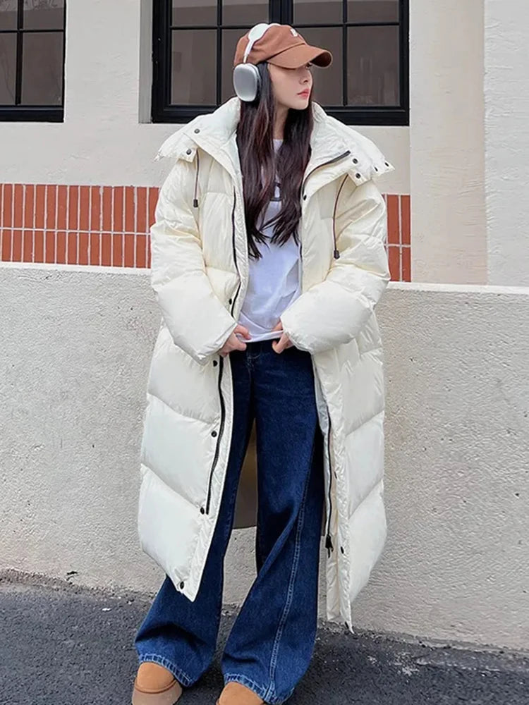 CITSLX Winter Hooded Warm Pink Long Parkas Chaqueta  Korea Cotton Padded Windproof Parcas Overcoat  Casual Snow Wear New Women Jaquetas