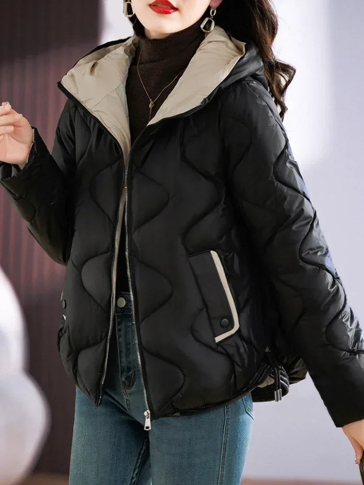 CITSLX Winter Jacket WomenOuterwear Korean Clothes Women Coat Hooded Cotton Parkas Harajuku Ladies Quilted Coat Streetwear