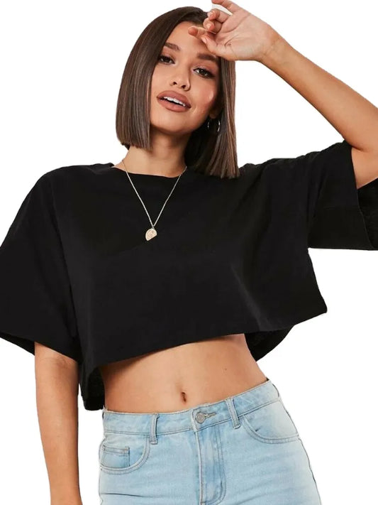 CITSLX Women Crop Top  Navel Baring New Summer Sport T-shirts