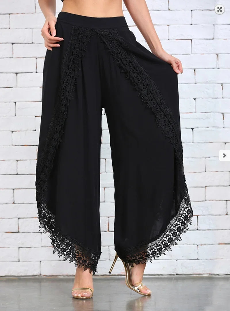 CITSLX Women Fashion Pants Loose  Harem Sports Long Pant Lace Beach Light women's clothing Summer Trousers