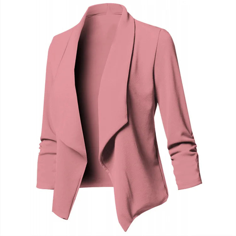 CITSLX Women OL Blazers Oversized S-5XL Female Notched Long Sleeve Pleated Slim Business Workwear Cardigan Blazers Coats ZC545