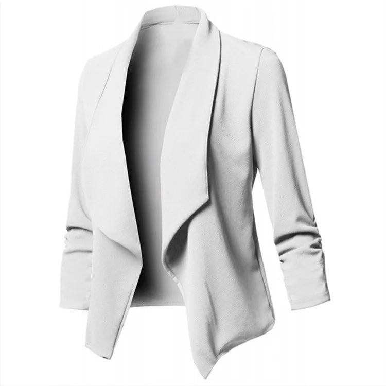 CITSLX Women OL Blazers Oversized S-5XL Female Notched Long Sleeve Pleated Slim Business Workwear Cardigan Blazers Coats ZC545