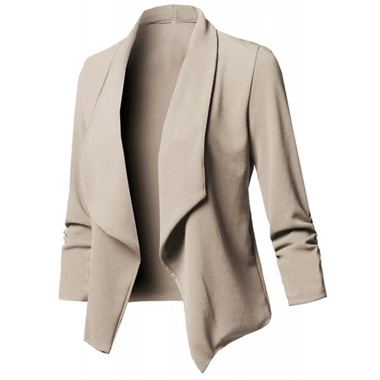 CITSLX Women OL Blazers Oversized S-5XL Female Notched Long Sleeve Pleated Slim Business Workwear Cardigan Blazers Coats ZC545