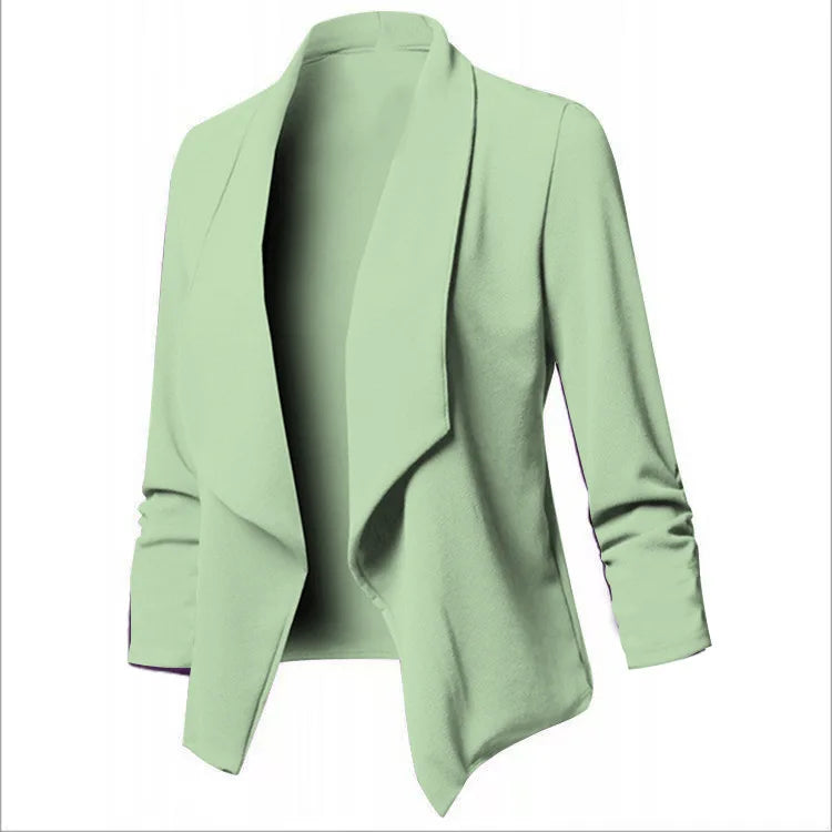 CITSLX Women OL Blazers Oversized S-5XL Female Notched Long Sleeve Pleated Slim Business Workwear Cardigan Blazers Coats ZC545