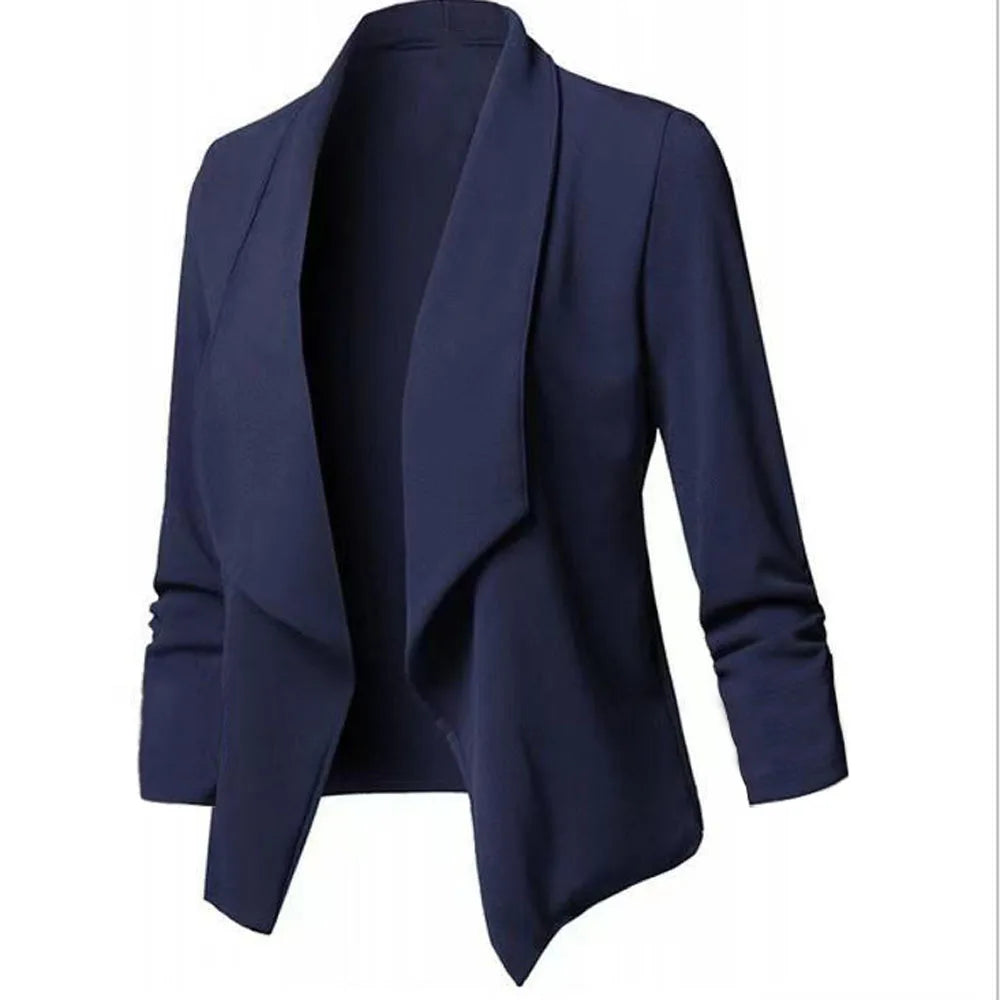 CITSLX Women OL Blazers Oversized S-5XL Female Notched Long Sleeve Pleated Slim Business Workwear Cardigan Blazers Coats ZC545