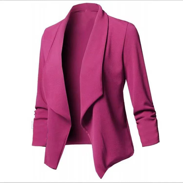 CITSLX Women OL Blazers Oversized S-5XL Female Notched Long Sleeve Pleated Slim Business Workwear Cardigan Blazers Coats ZC545