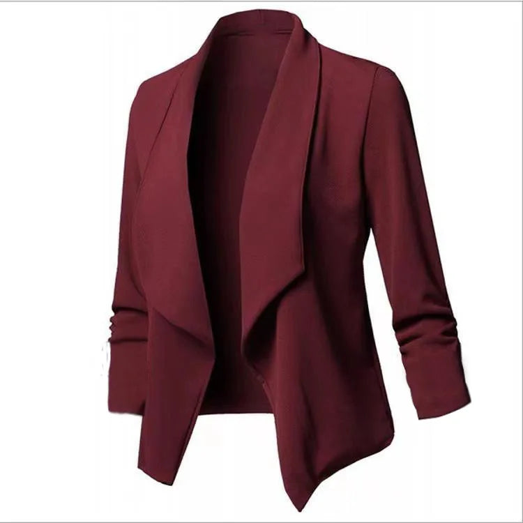 CITSLX Women OL Blazers Oversized S-5XL Female Notched Long Sleeve Pleated Slim Business Workwear Cardigan Blazers Coats ZC545