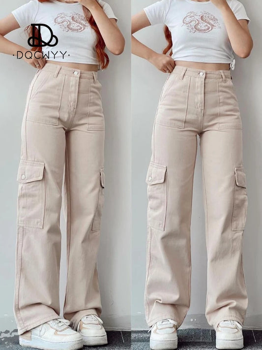 CITSLX Women Pants Casual  All-match Three-dimensional Pocket Pantalettes New In  Fashion Cargo Pants Straight Leg Sweatpants Trousers