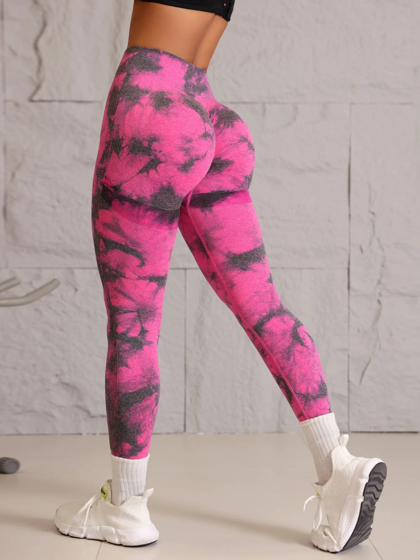 CITSLX Women Seamless Tie Dye Yoga Pants High Waisted Peach Hip Leggings High Stretch Fitness Breathable Skinny Pants