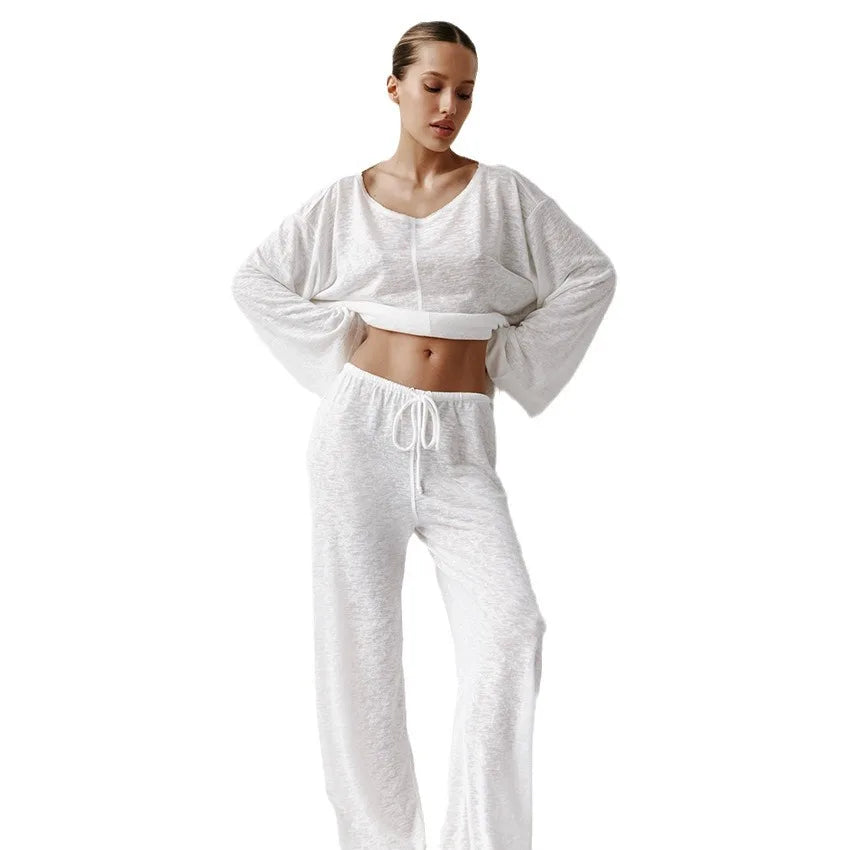 CITSLX Women Sleepwear Sexy White Fashionable Long Sleeved Pants and Pajamas Two-piece Wholesale Women's Home Clothing Pijama 란제리