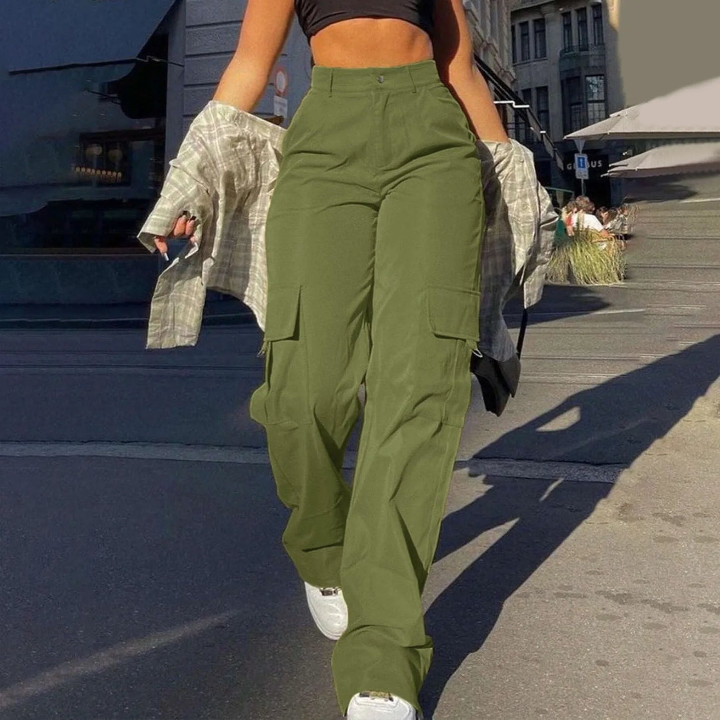 CITSLX Women Stretch Twill Wide Leg Pants Casual Straight Leg Chino Pants High Waisted Dressy Flare Pants Sporty Y2k Female Clothes