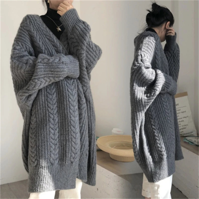 CITSLX Women Sweater Cardigans Autumn Winter Knitted Jackets Korean Loose Oversized Long Sleeve Elegance Sweet Casual Coats New Basics