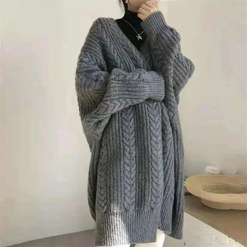 CITSLX Women Sweater Cardigans Autumn Winter Knitted Jackets Korean Loose Oversized Long Sleeve Elegance Sweet Casual Coats New Basics