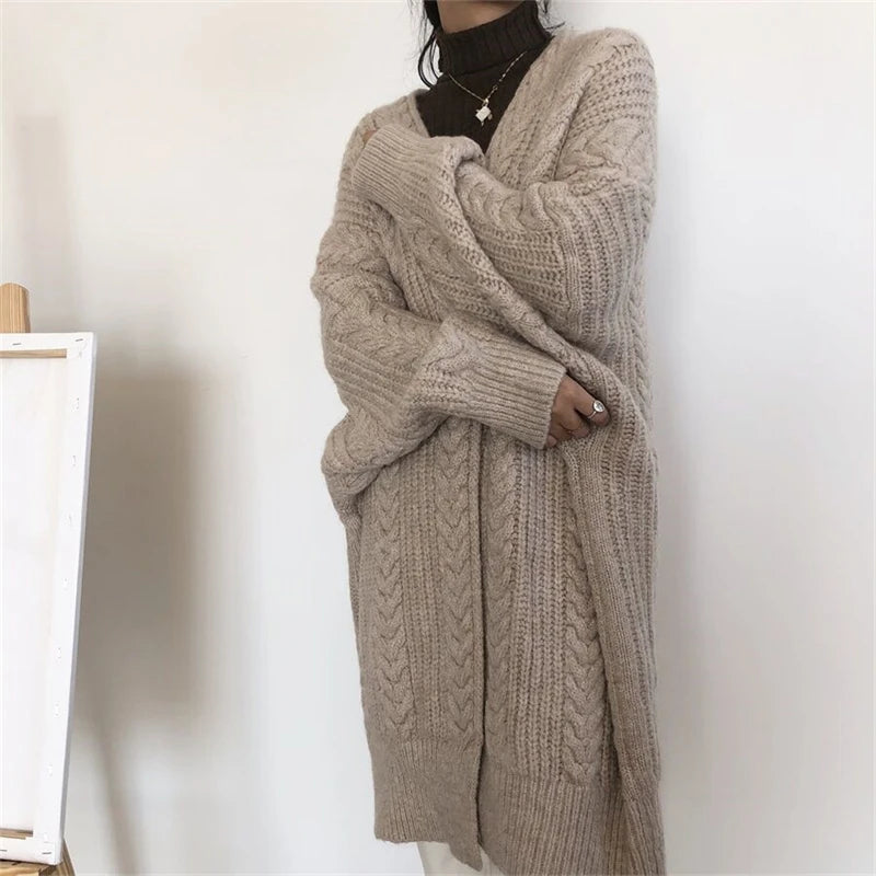 CITSLX Women Sweater Cardigans Autumn Winter Knitted Jackets Korean Loose Oversized Long Sleeve Elegance Sweet Casual Coats New Basics