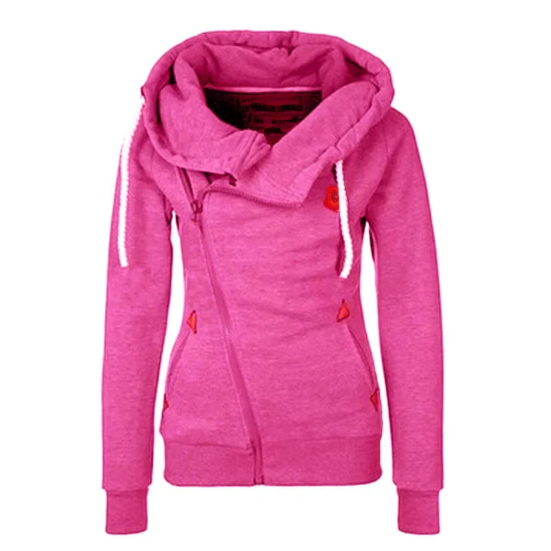 CITSLX Women's Cardigan Sweatshirt Jacket European American Sports Style Zipper Hooded Top For Casual Wear933