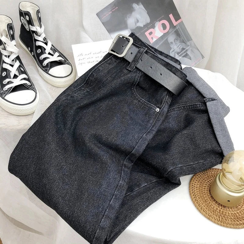 CITSLX Women's High Waist Harlan Baggy Jeans Female Straight Tube Loose Daddy Radish Denim Pants Women Vintage Trousers