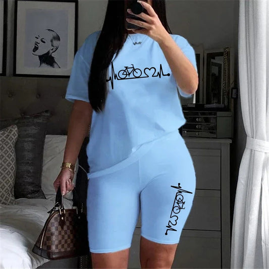 CITSLX Womens Outfits Casual Vacation Short Sets Sport Jogging T-shirt+shorts 2 Piece Set Clothing Fashion 2024 Hot sales Summer Suit