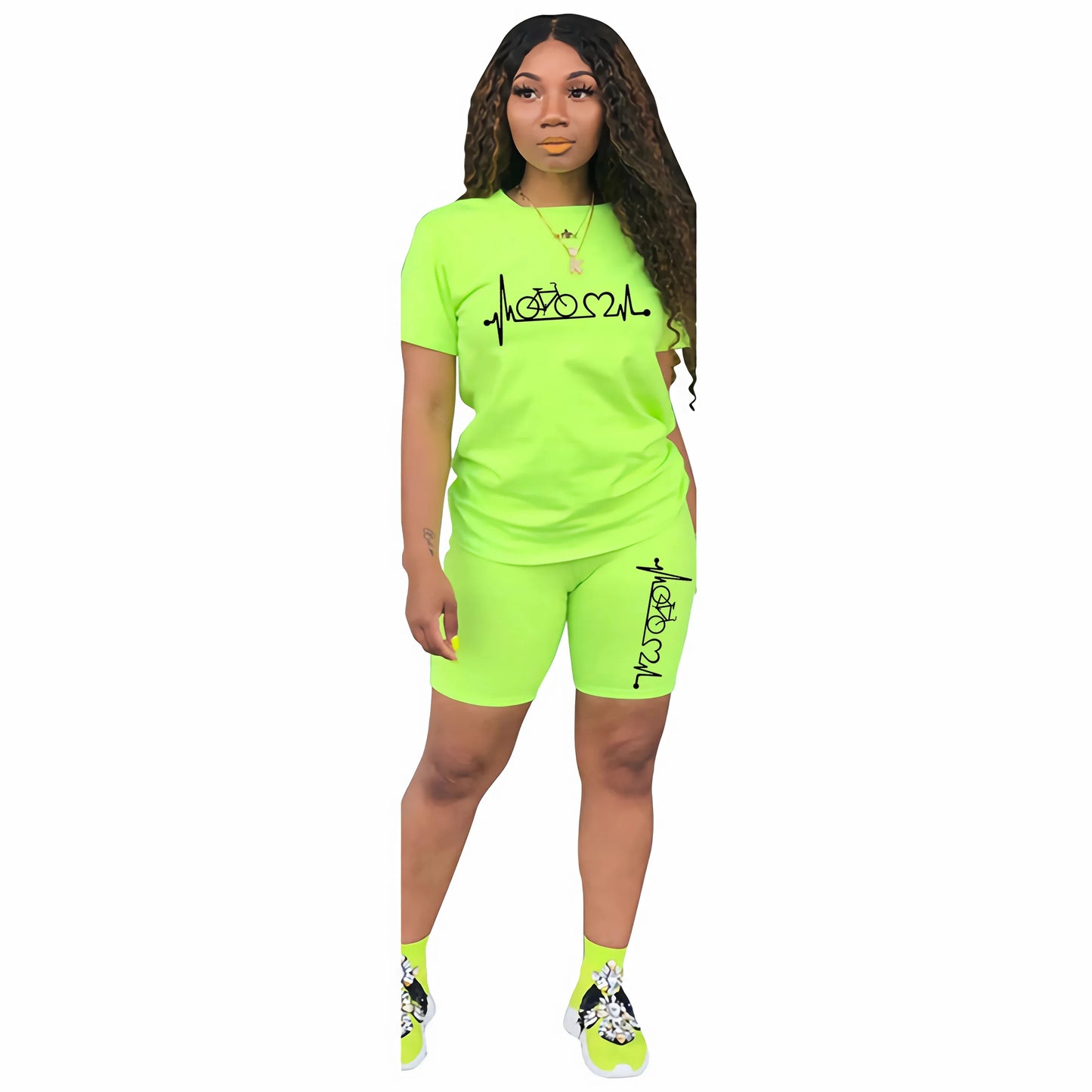 CITSLX Womens Outfits Casual Vacation Short Sets Sport Jogging T-shirt+shorts 2 Piece Set Clothing Fashion 2024 Hot sales Summer Suit