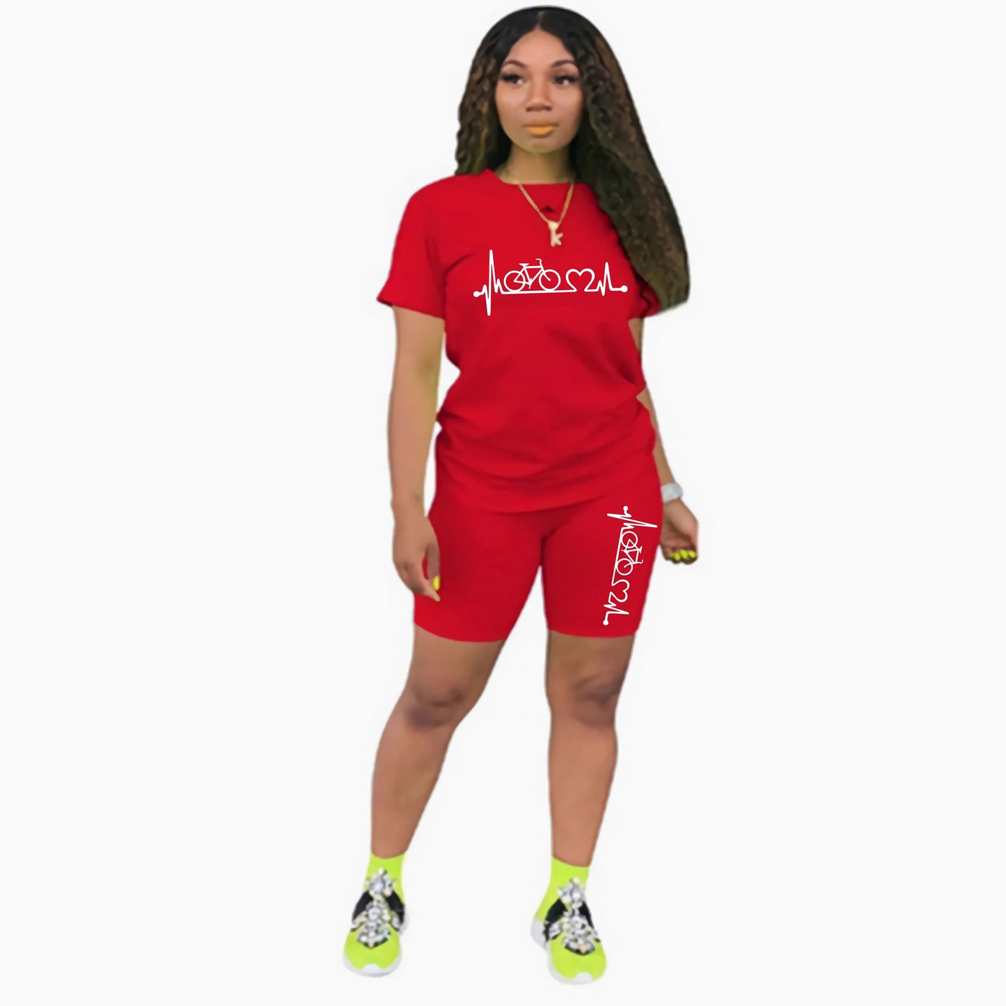 CITSLX Womens Outfits Casual Vacation Short Sets Sport Jogging T-shirt+shorts 2 Piece Set Clothing Fashion 2024 Hot sales Summer Suit