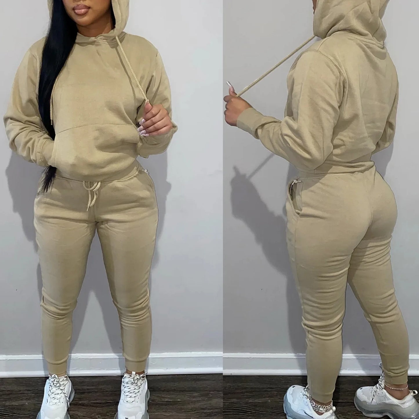 CITSLX Womens Sweatsuits 2 Piece Set Fall/Winter Loose Sweat Sets Comfy Hoodie Sweatshirt & Drawstring Cuffed Sweatpants