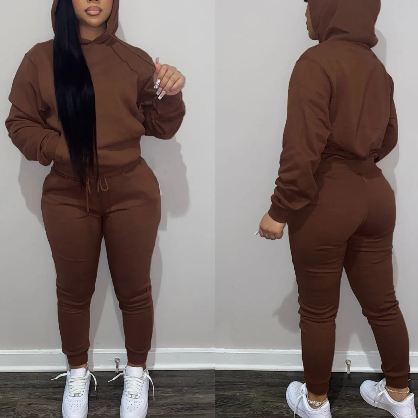 CITSLX Womens Sweatsuits 2 Piece Set Fall/Winter Loose Sweat Sets Comfy Hoodie Sweatshirt & Drawstring Cuffed Sweatpants