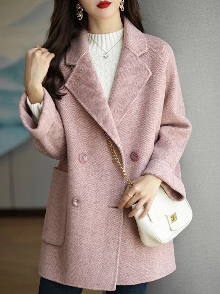 CITSLX Wool Coat Elegance Coats and Jackets Women New In Autumn Winter Jacket Women Korean Style Long Sleeve Office Lady Trench Coat