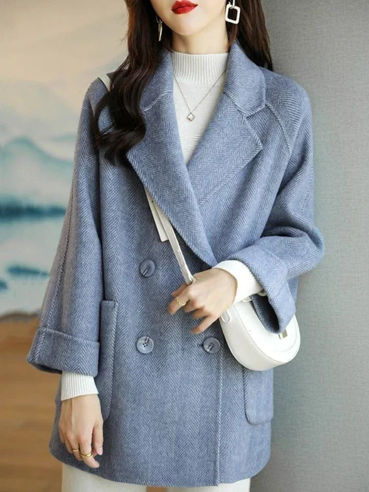 CITSLX Wool Coat Elegance Coats and Jackets Women New In Autumn Winter Jacket Women Korean Style Long Sleeve Office Lady Trench Coat