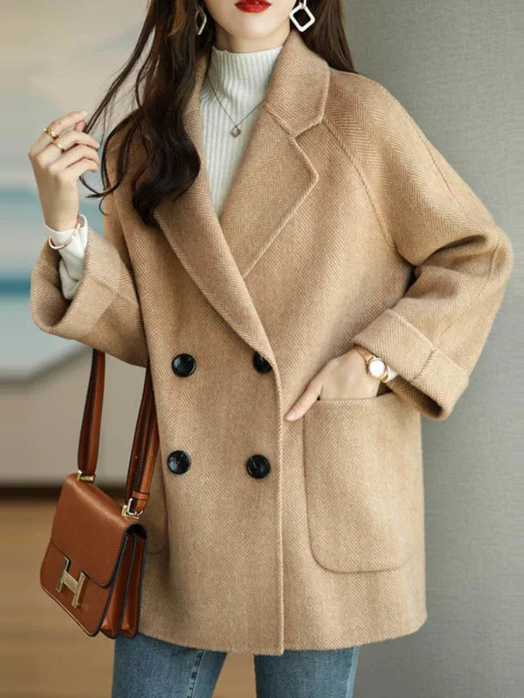 CITSLX Wool Coat Elegance Coats and Jackets Women New In Autumn Winter Jacket Women Korean Style Long Sleeve Office Lady Trench Coat