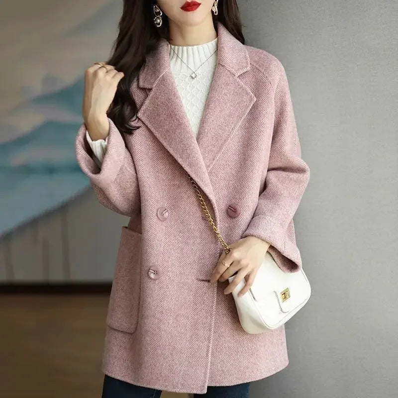 CITSLX Wool Coat Elegance Coats and Jackets Women New In Autumn Winter Jacket Women Korean Style Long Sleeve Office Lady Trench Coat