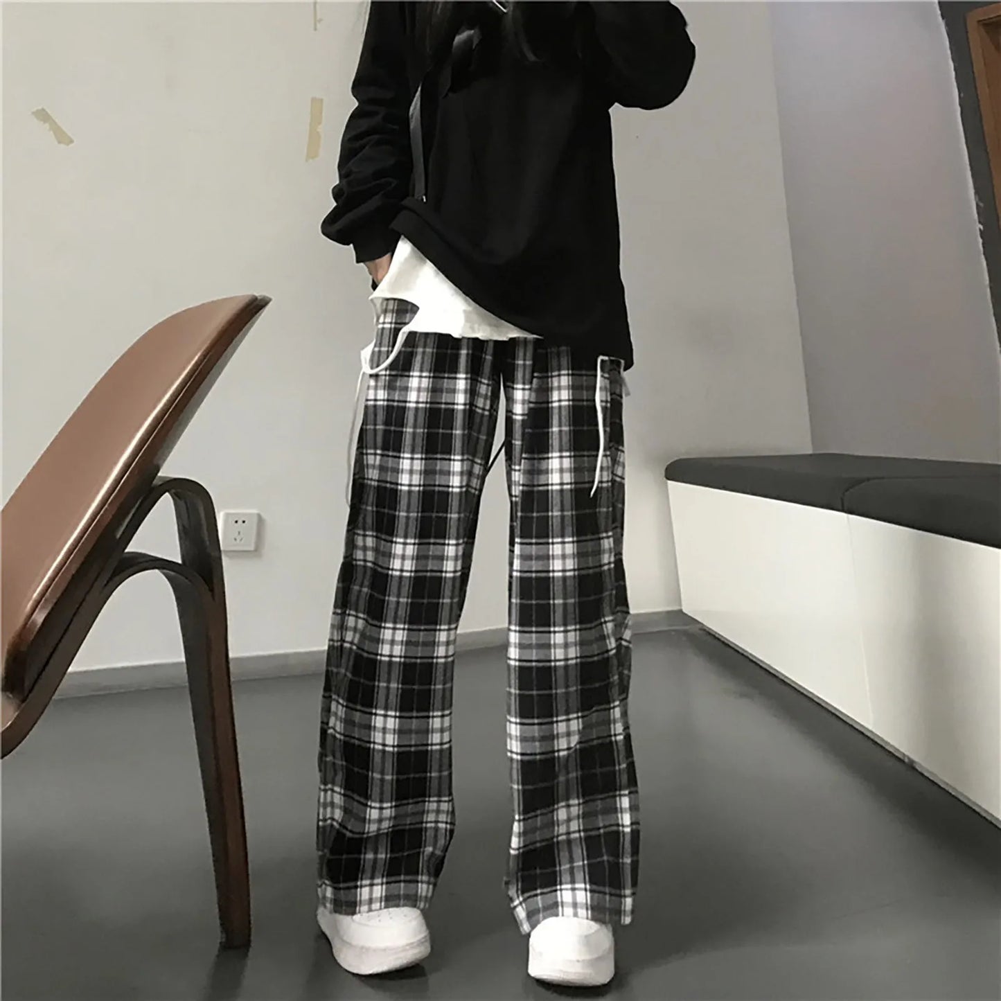 CITSLX Y2K Plaid Pants For Women High Waist Gothic Grunge Pants Women's Baggy Alt Clothing Alternative Clothes Fairycore Streetwear