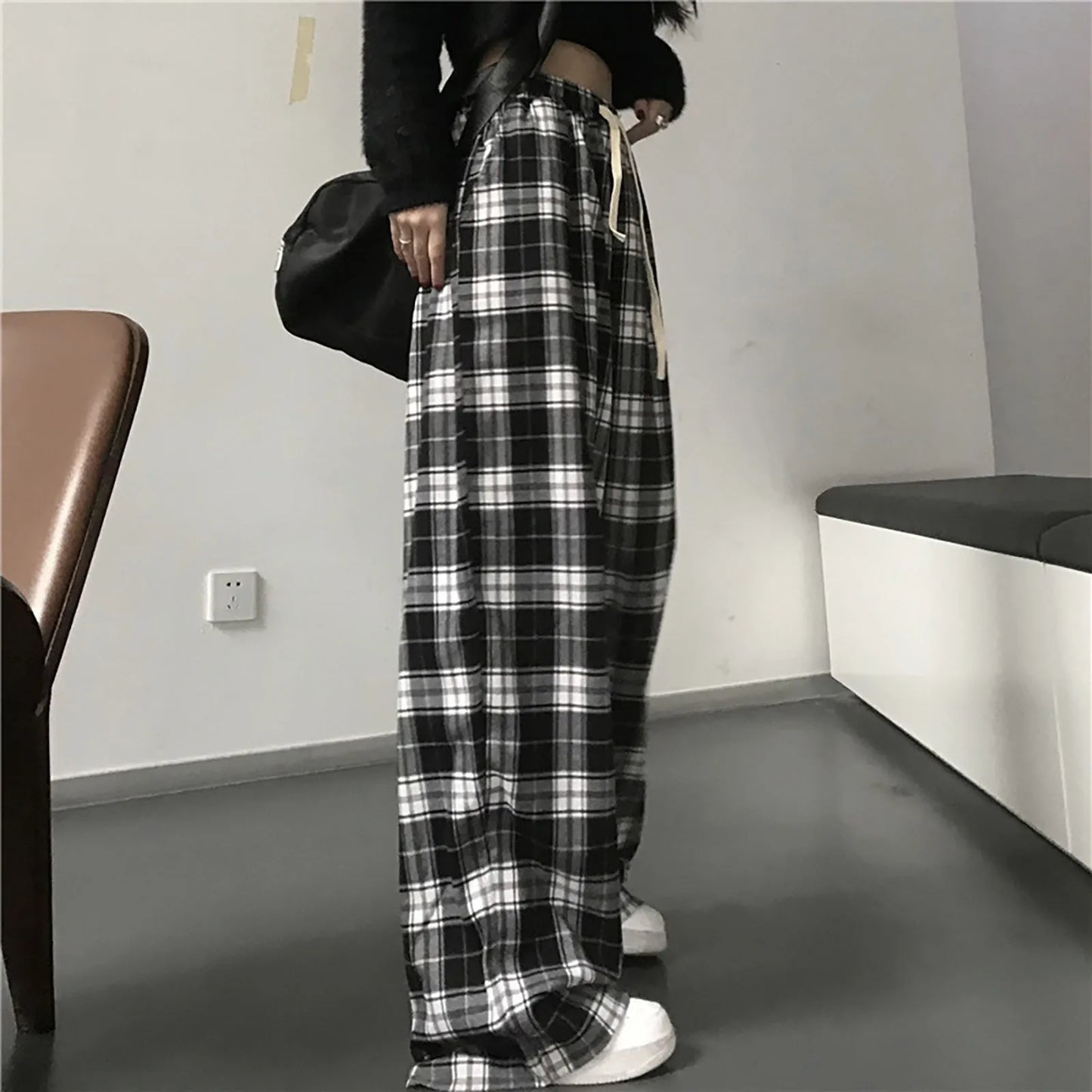 CITSLX Y2K Plaid Pants For Women High Waist Gothic Grunge Pants Women's Baggy Alt Clothing Alternative Clothes Fairycore Streetwear