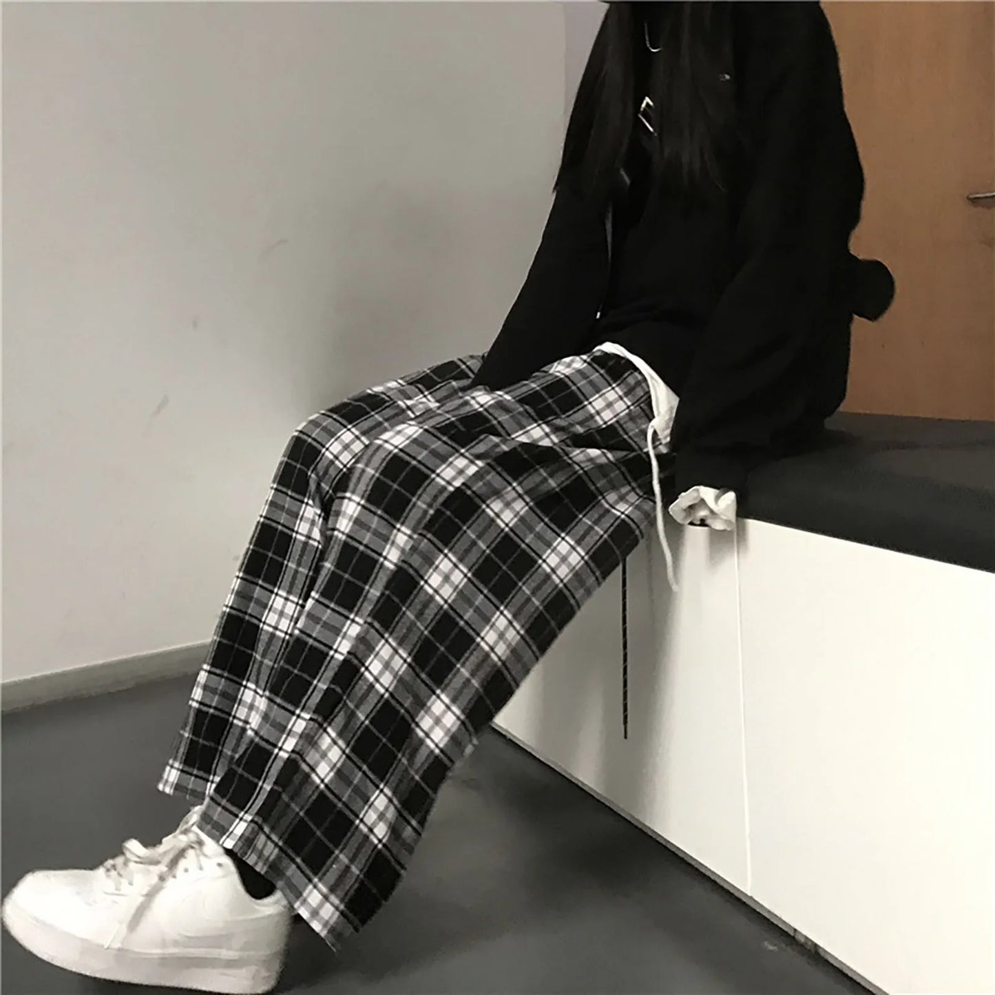 CITSLX Y2K Plaid Pants For Women High Waist Gothic Grunge Pants Women's Baggy Alt Clothing Alternative Clothes Fairycore Streetwear