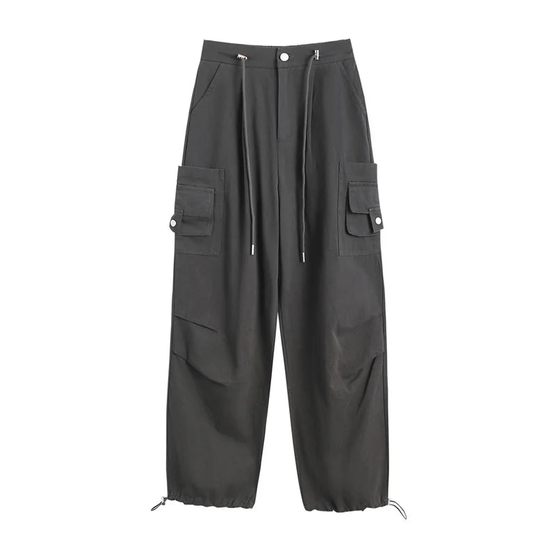 CITSLX Y2k American large pocket overalls fashion trousers street wear retro hippie wide-leg sweatpants aesthetic cuffed harem pants